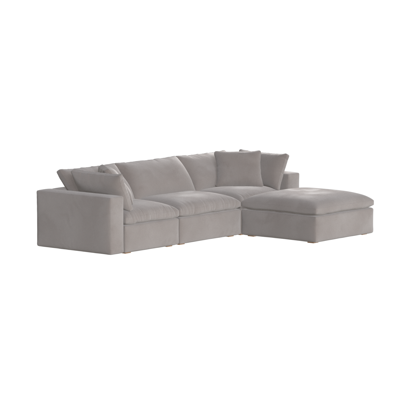 Canapé d'angle modulaire trois places Ari avec personnalisation complète du tissu