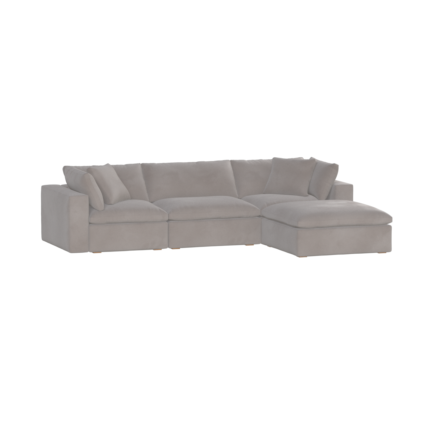 Canapé d'angle modulaire trois places Ari avec personnalisation complète du tissu