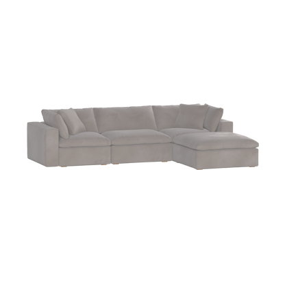 Canapé d'angle modulaire trois places Ari avec personnalisation complète du tissu