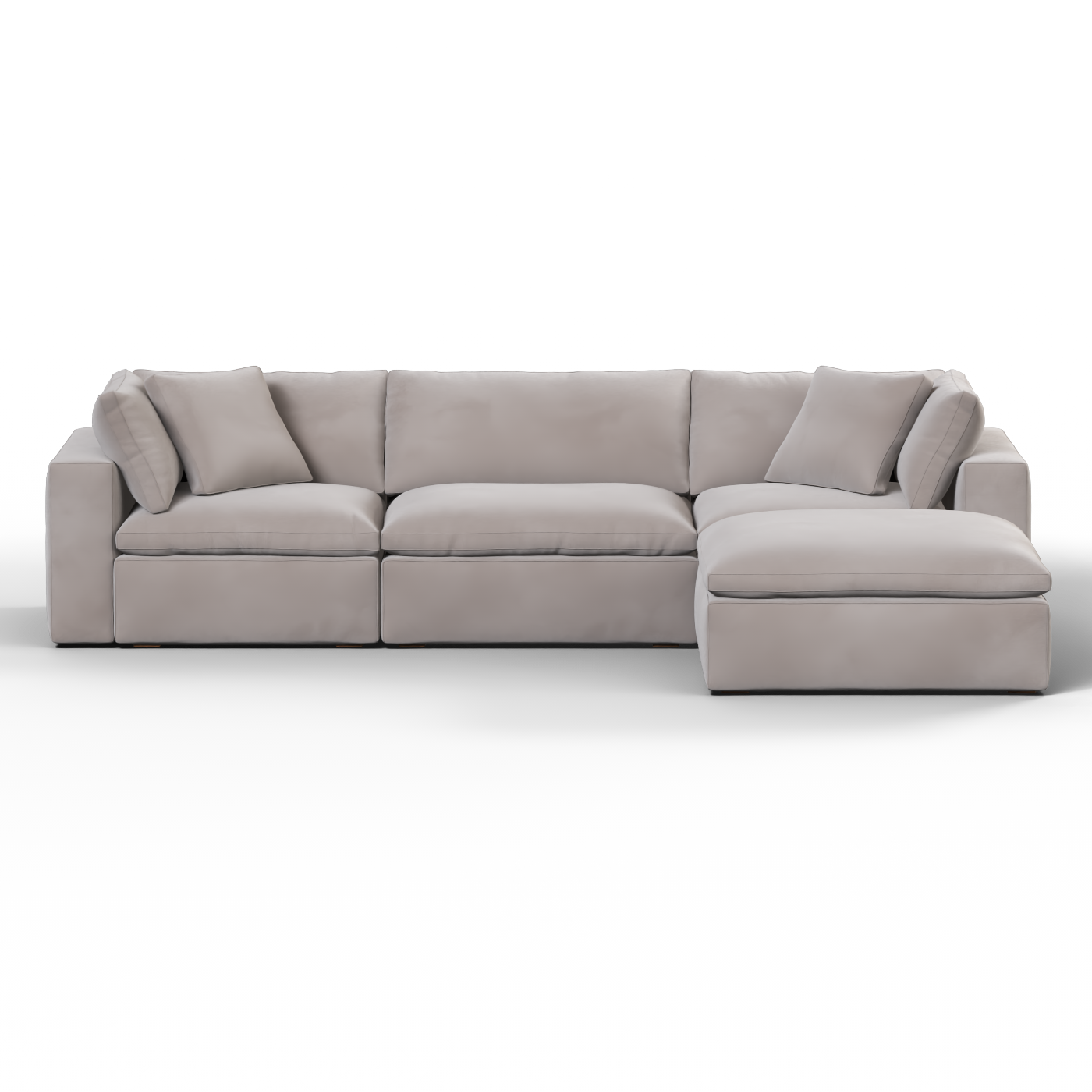 Canapé d'angle modulaire trois places Ari avec personnalisation complète du tissu
