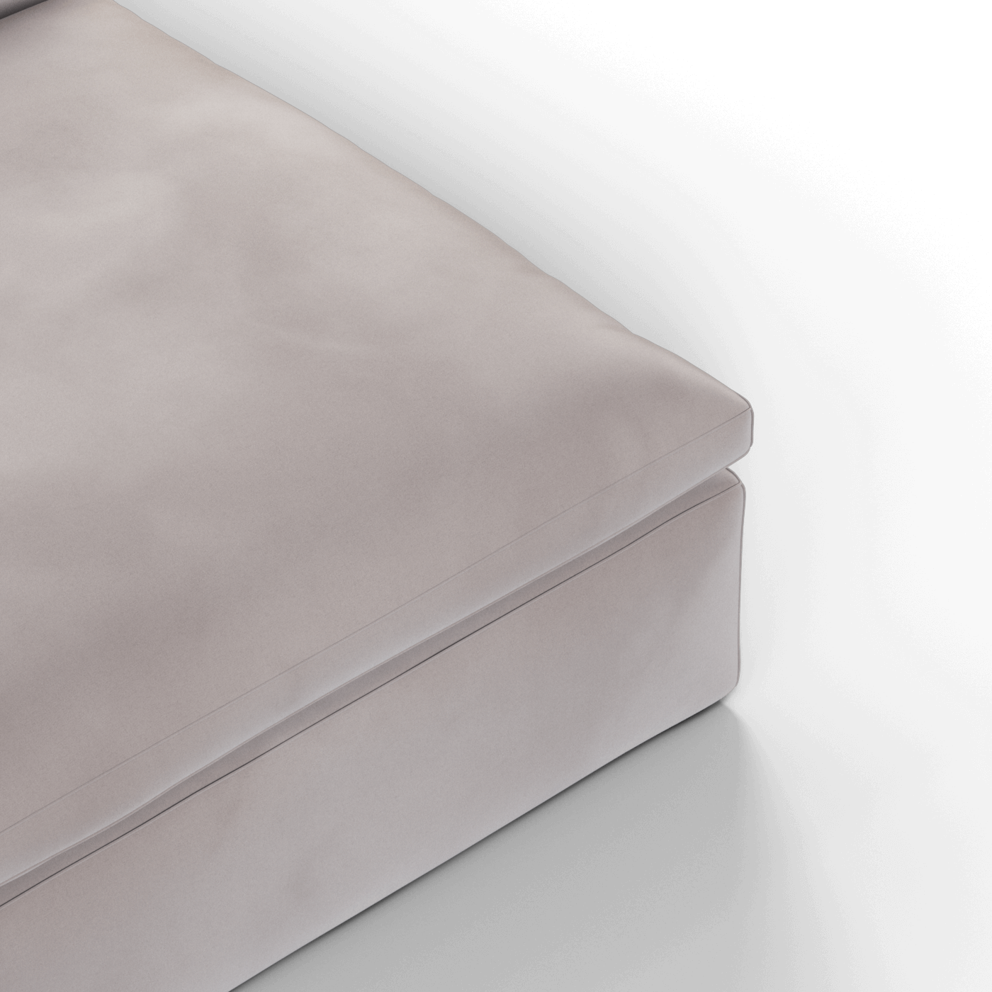Canapé d'angle modulaire trois places Ari avec personnalisation complète du tissu