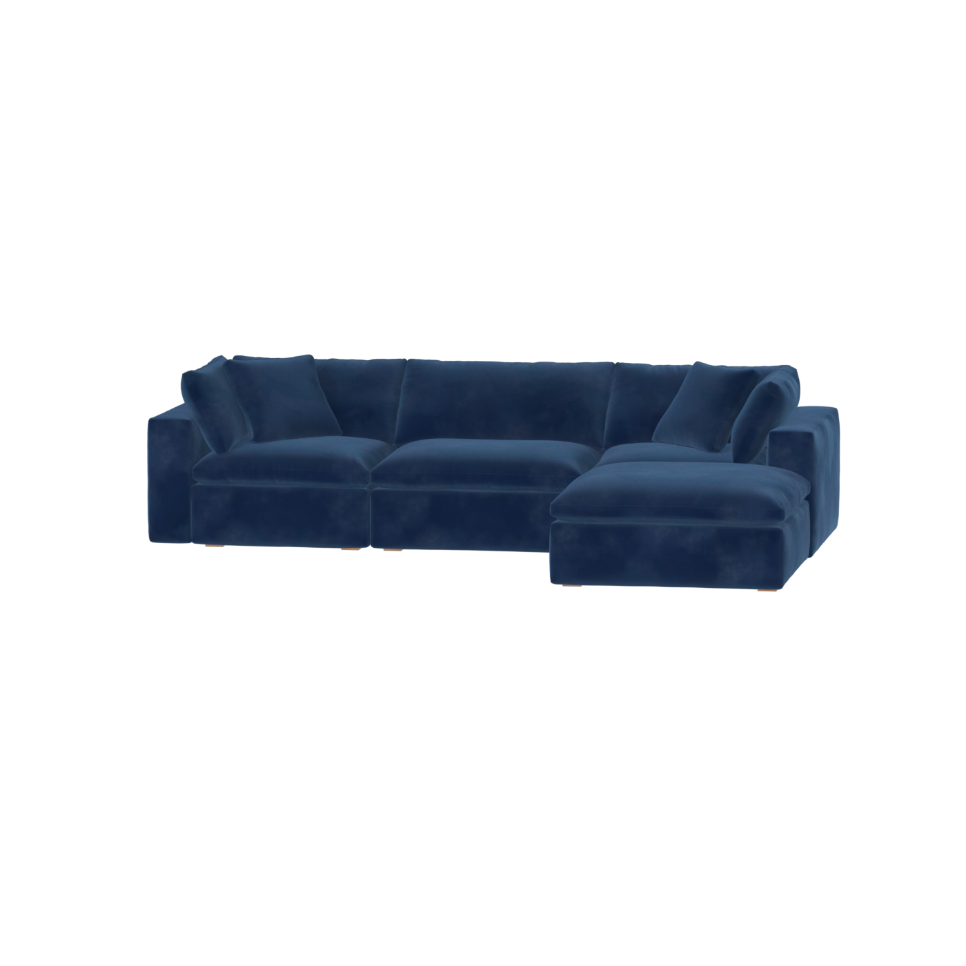 Canapé d'angle modulaire trois places Ari avec personnalisation complète du tissu