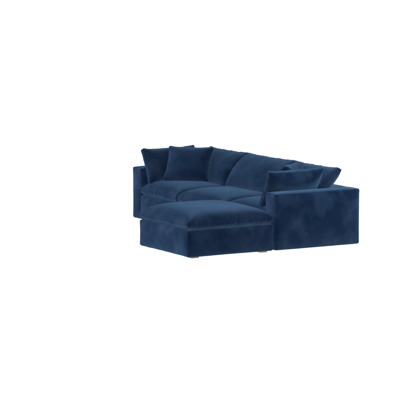 Canapé d'angle modulaire trois places Ari avec personnalisation complète du tissu