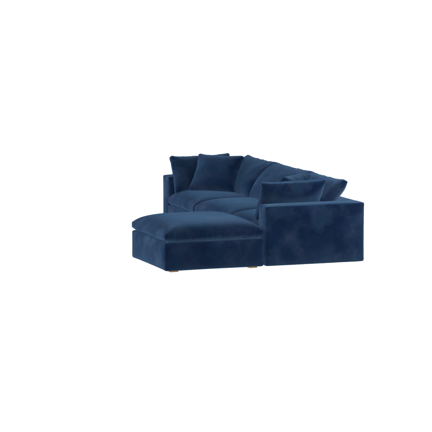 Canapé d'angle modulaire trois places Ari avec personnalisation complète du tissu