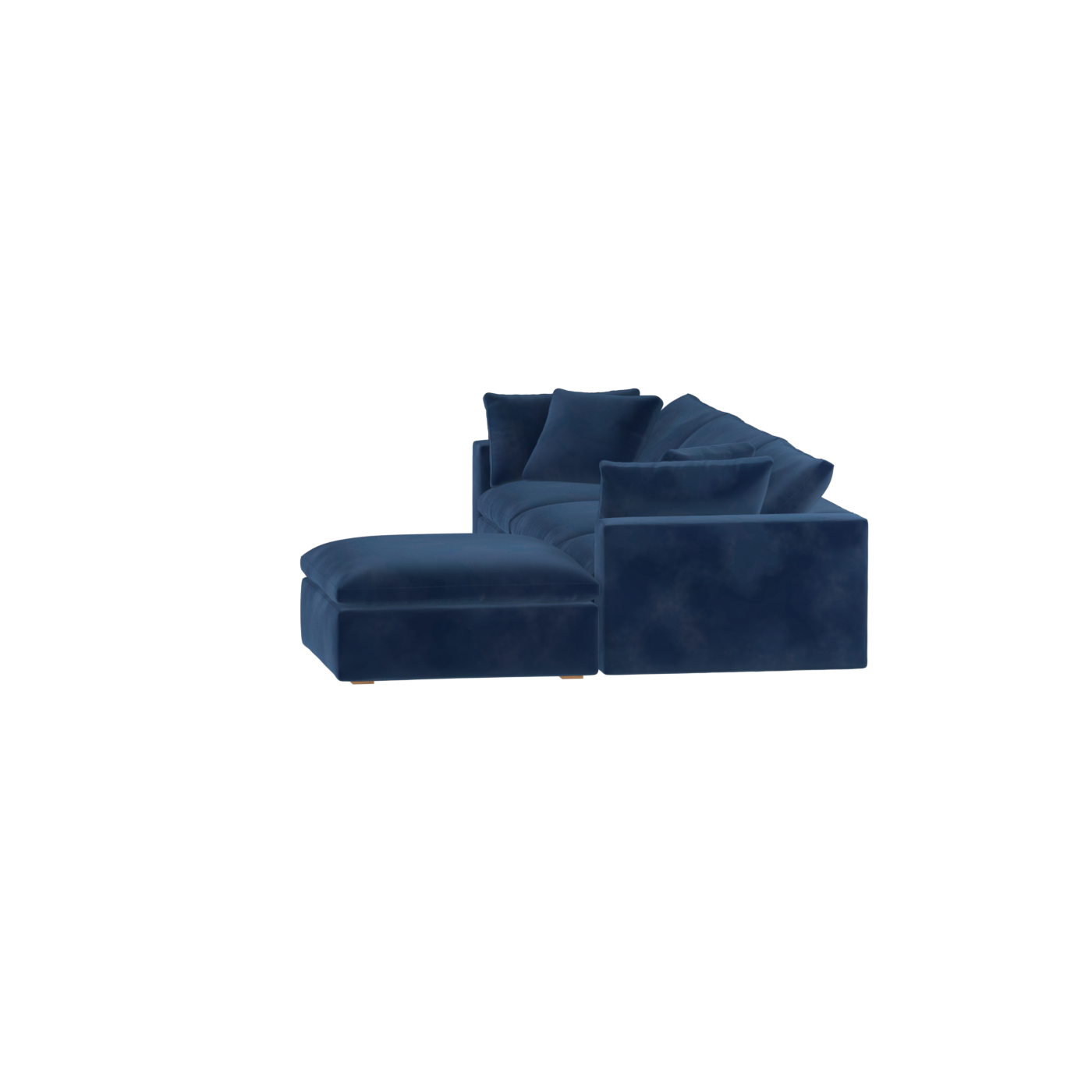 Canapé d'angle modulaire trois places Ari avec personnalisation complète du tissu