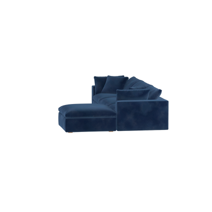 Canapé d'angle modulaire trois places Ari avec personnalisation complète du tissu