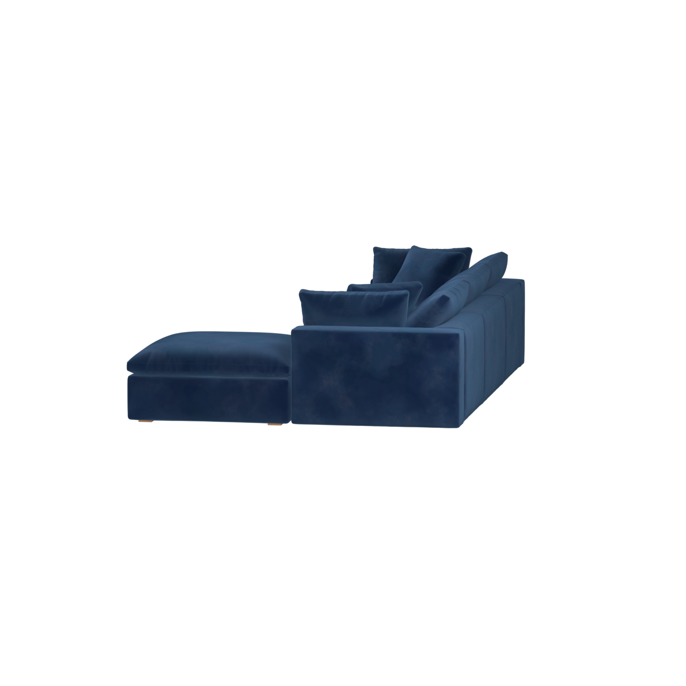 Canapé d'angle modulaire trois places Ari avec personnalisation complète du tissu