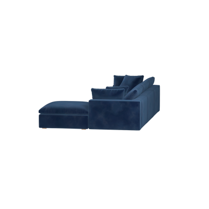 Canapé d'angle modulaire trois places Ari avec personnalisation complète du tissu