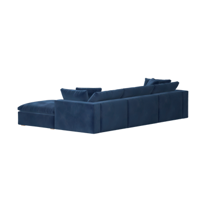 Canapé d'angle modulaire trois places Ari avec personnalisation complète du tissu