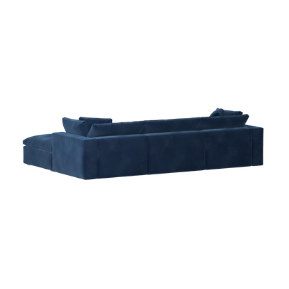 Canapé d'angle modulaire trois places Ari avec personnalisation complète du tissu