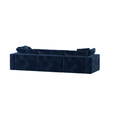 Canapé d'angle modulaire trois places Ari avec personnalisation complète du tissu