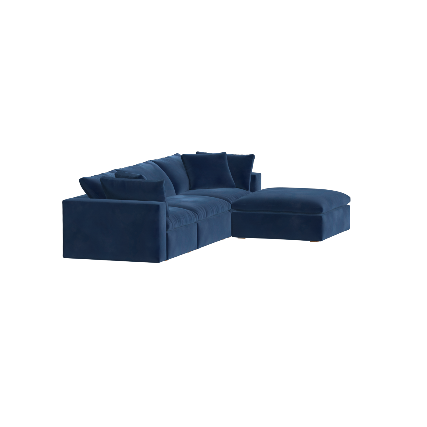 Canapé d'angle modulaire trois places Ari avec personnalisation complète du tissu