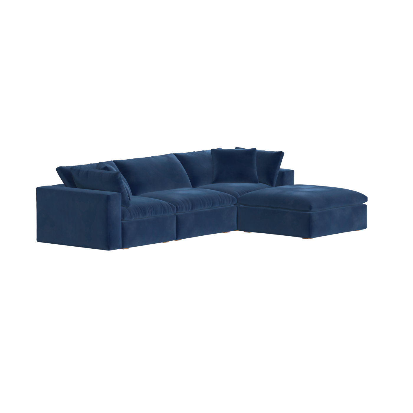 Canapé d'angle modulaire trois places Ari avec personnalisation complète du tissu
