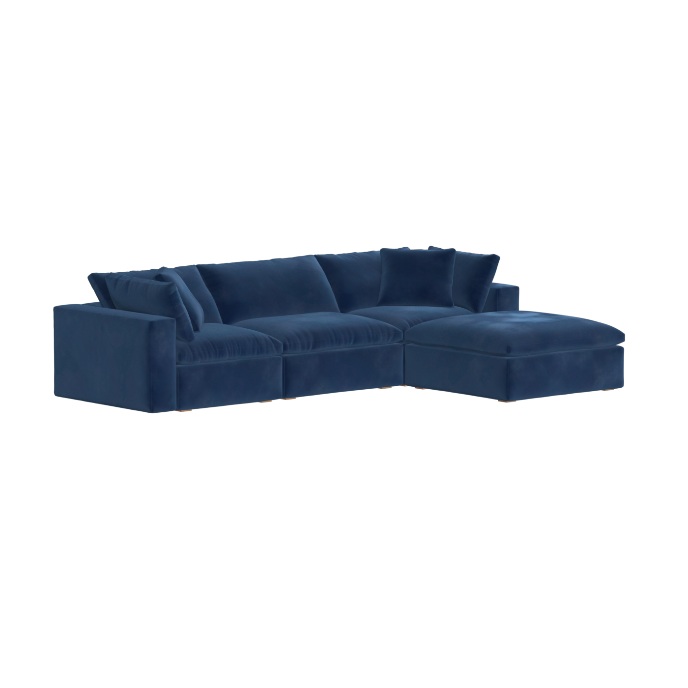 Canapé d'angle modulaire trois places Ari avec personnalisation complète du tissu