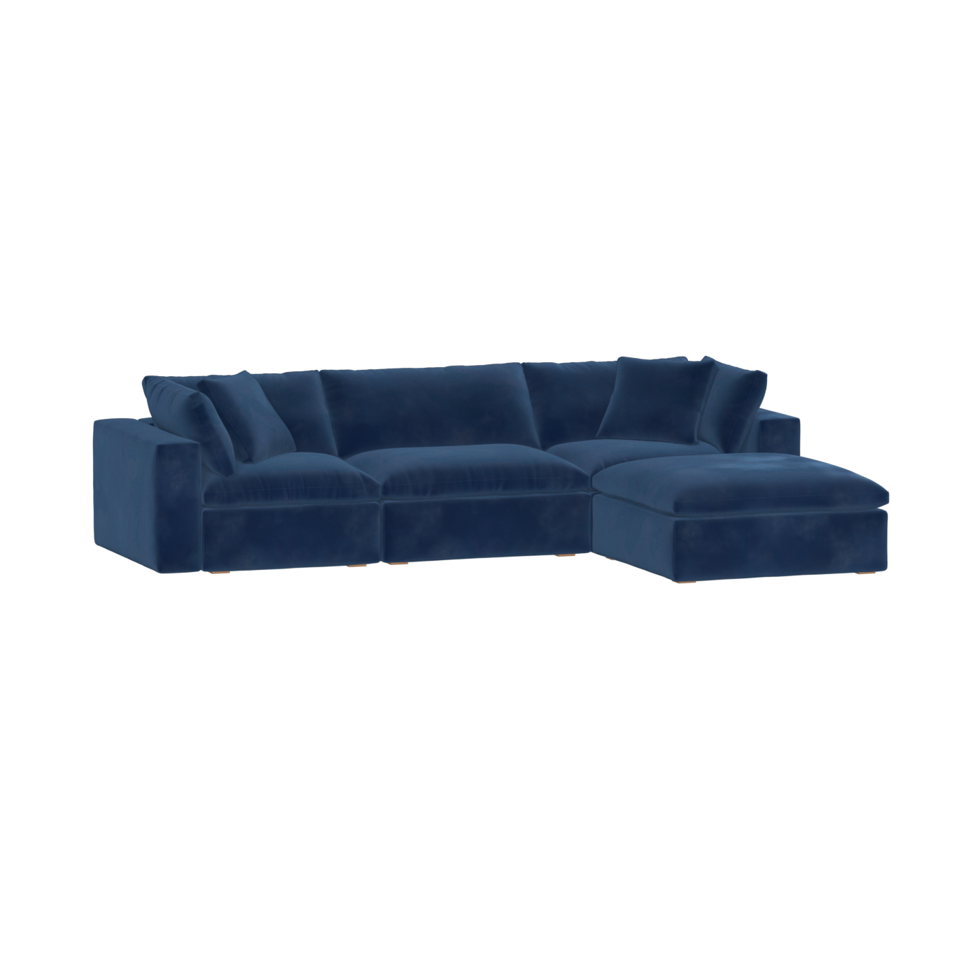 Canapé d'angle modulaire trois places Ari avec personnalisation complète du tissu