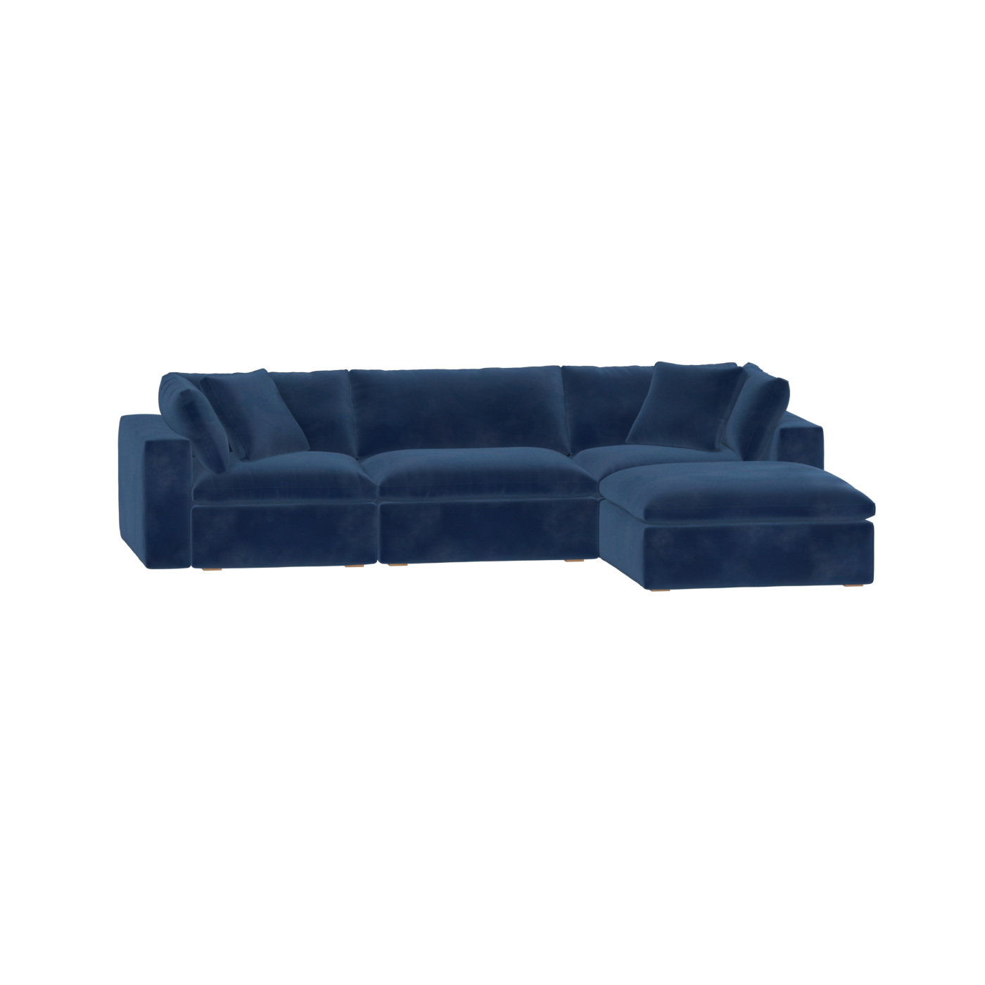 Canapé d'angle modulaire trois places Ari avec personnalisation complète du tissu