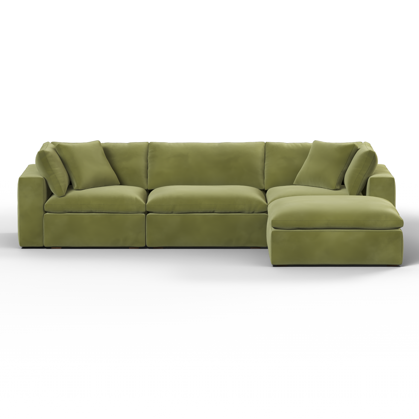 Canapé d'angle modulaire trois places Ari avec personnalisation complète du tissu