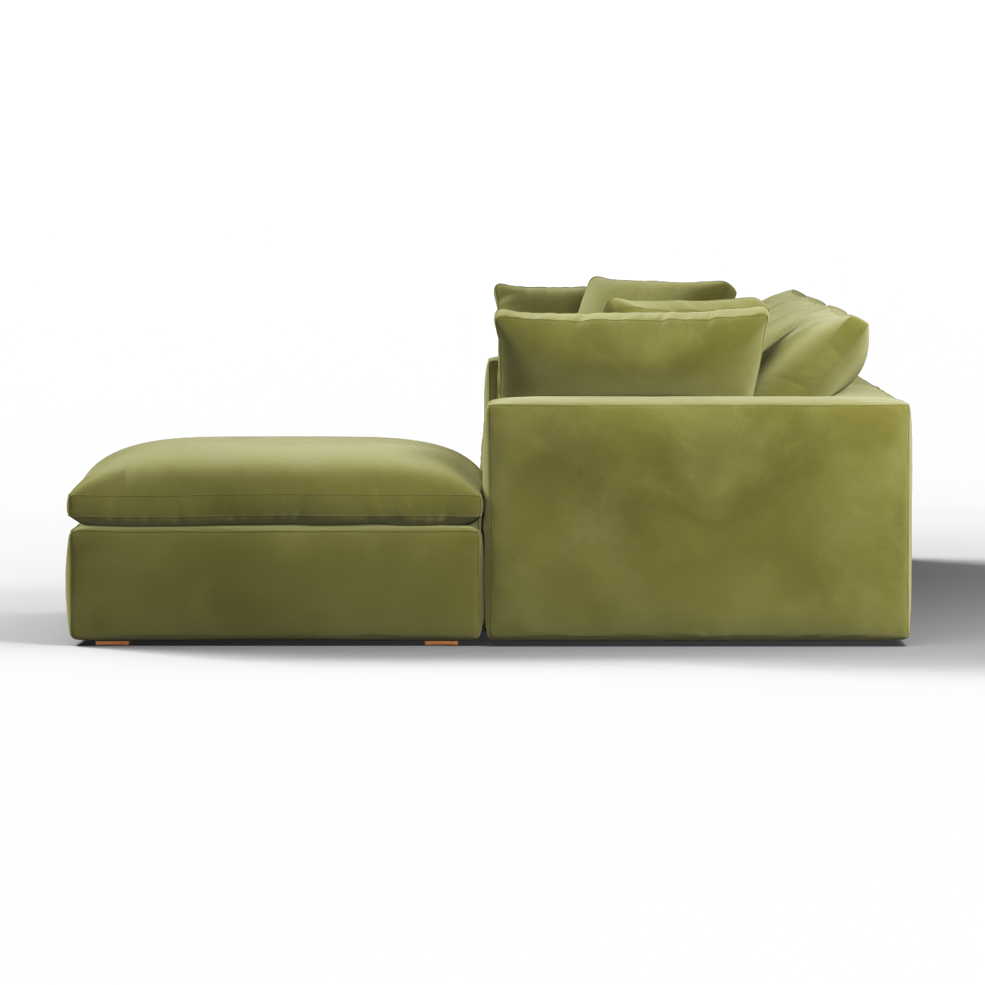 Canapé d'angle modulaire trois places Ari avec personnalisation complète du tissu