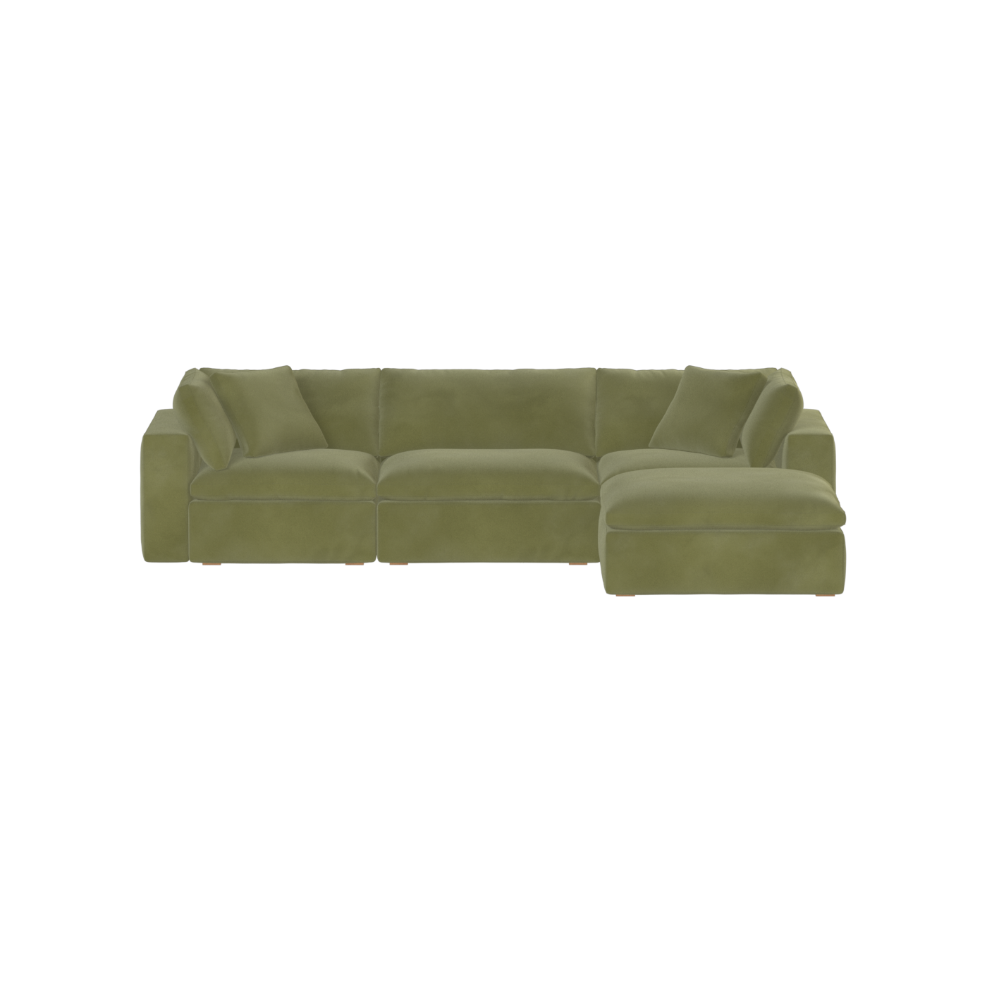 Canapé d'angle modulaire trois places Ari avec personnalisation complète du tissu