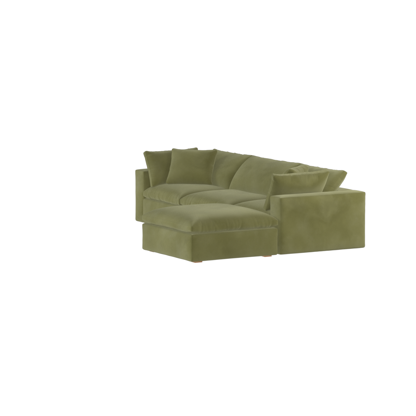 Canapé d'angle modulaire trois places Ari avec personnalisation complète du tissu