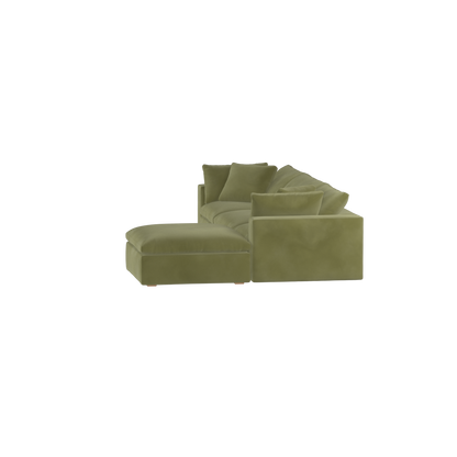 Canapé d'angle modulaire trois places Ari avec personnalisation complète du tissu