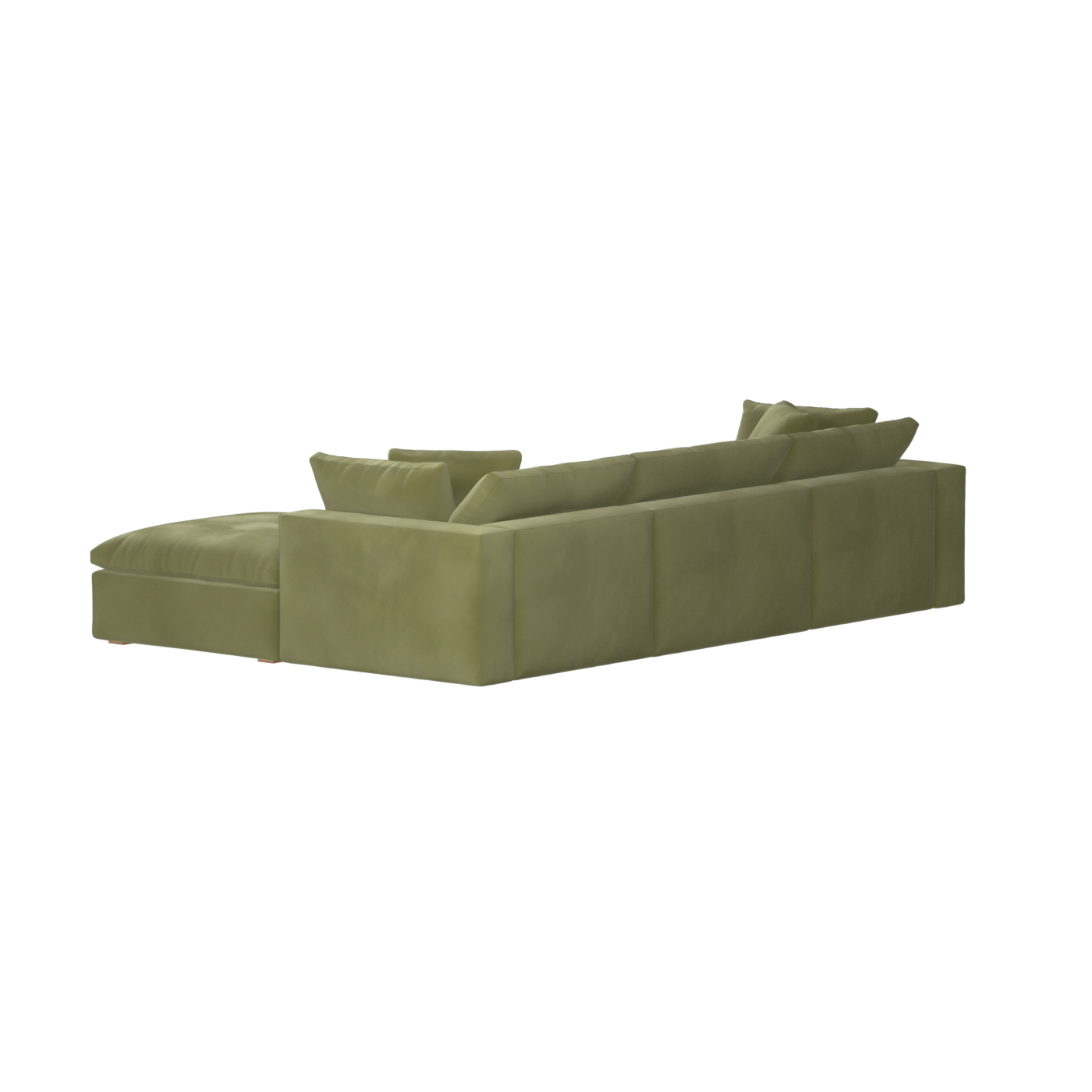 Canapé d'angle modulaire trois places Ari avec personnalisation complète du tissu