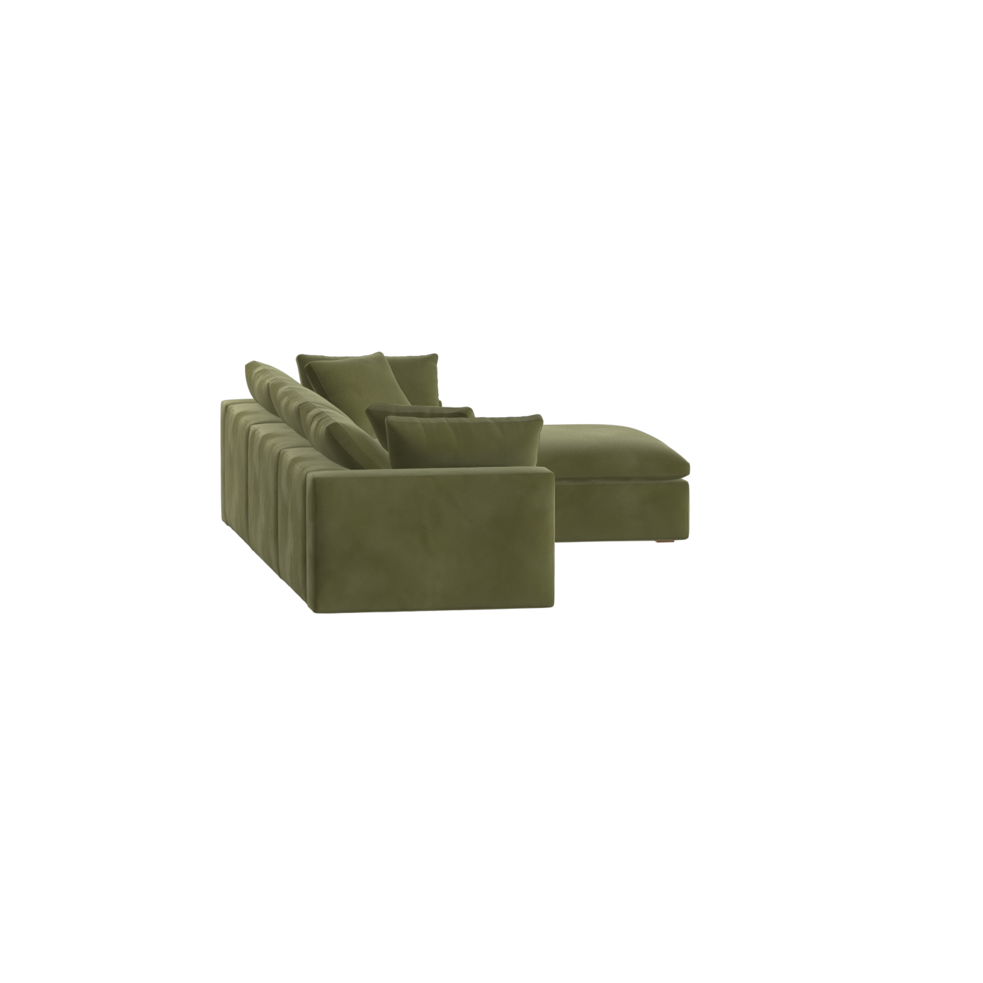 Canapé d'angle modulaire trois places Ari avec personnalisation complète du tissu