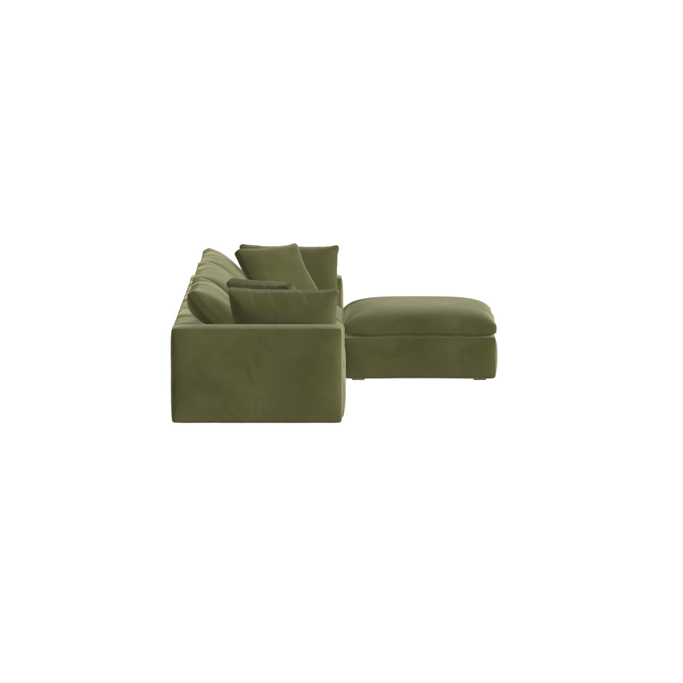 Canapé d'angle modulaire trois places Ari avec personnalisation complète du tissu