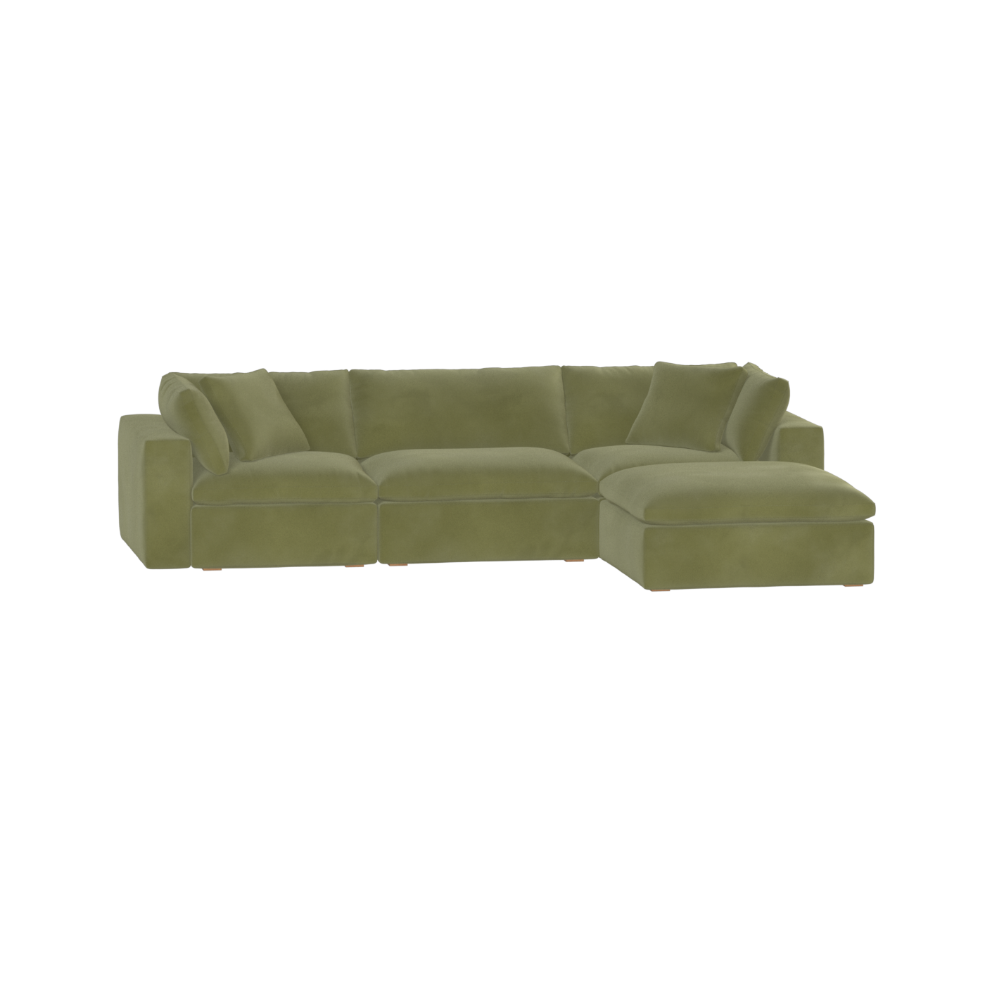 Canapé d'angle modulaire trois places Ari avec personnalisation complète du tissu