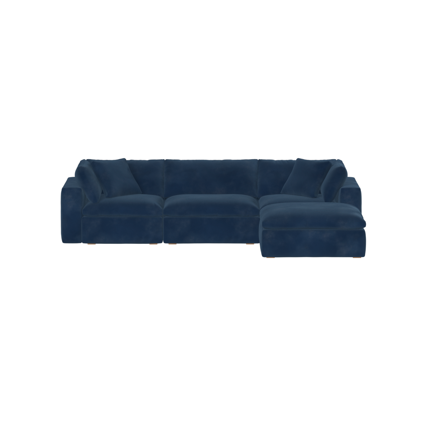 Canapé d'angle modulaire trois places Ari avec personnalisation complète du tissu