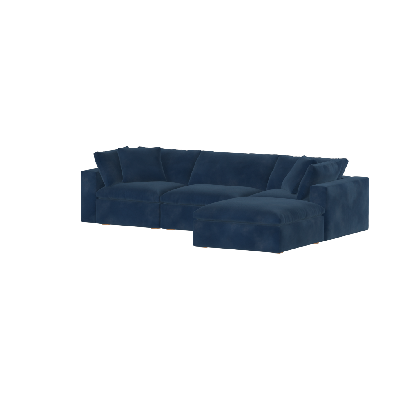 Canapé d'angle modulaire trois places Ari avec personnalisation complète du tissu