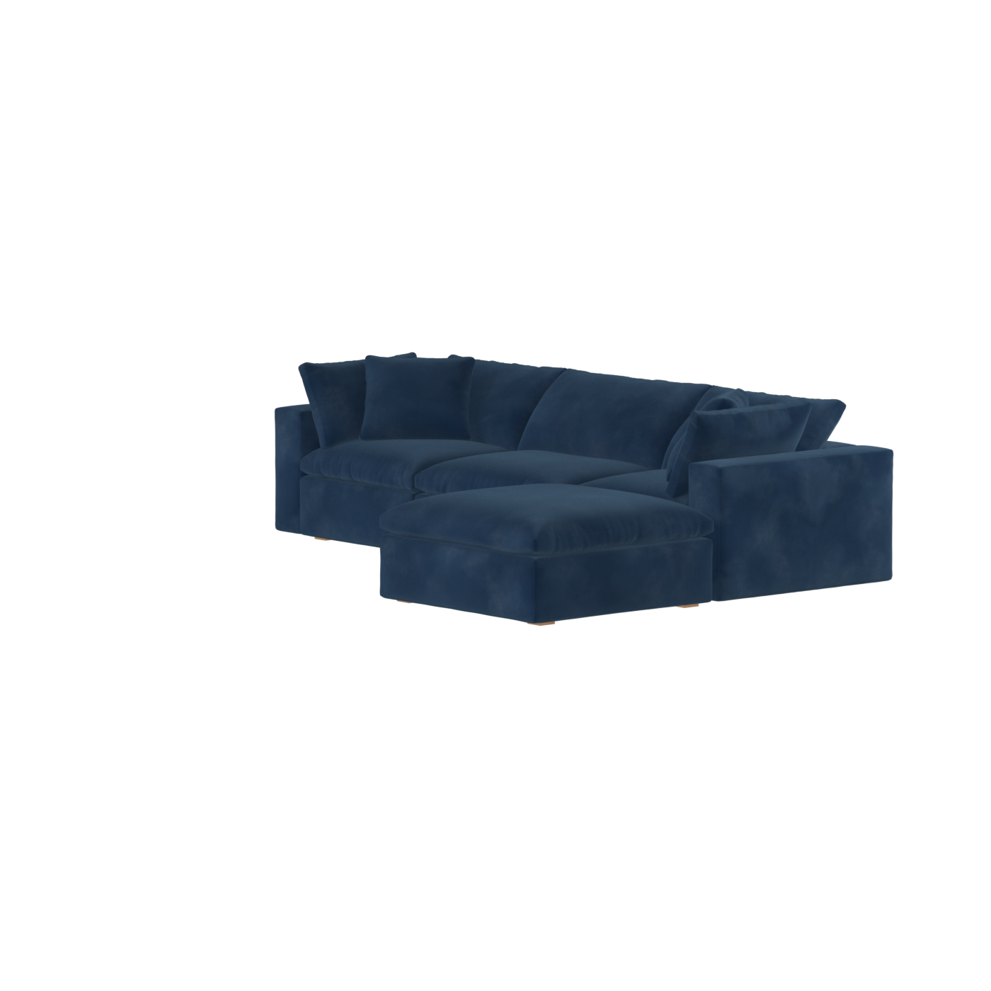 Canapé d'angle modulaire trois places Ari avec personnalisation complète du tissu