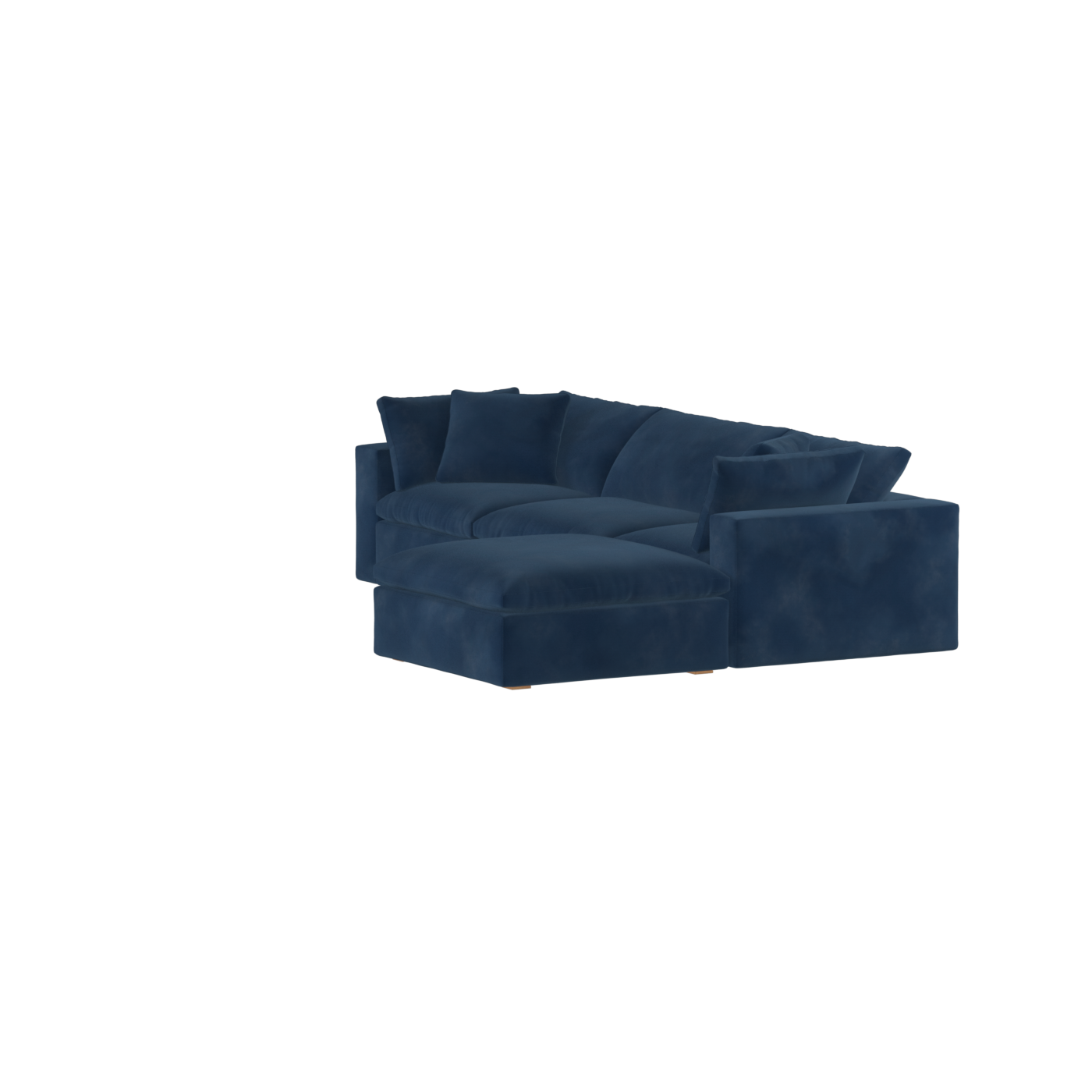 Canapé d'angle modulaire trois places Ari avec personnalisation complète du tissu