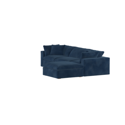Canapé d'angle modulaire trois places Ari avec personnalisation complète du tissu