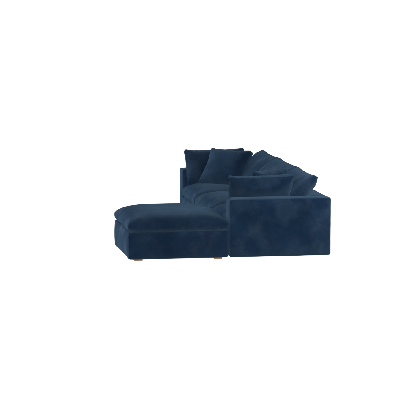 Canapé d'angle modulaire trois places Ari avec personnalisation complète du tissu