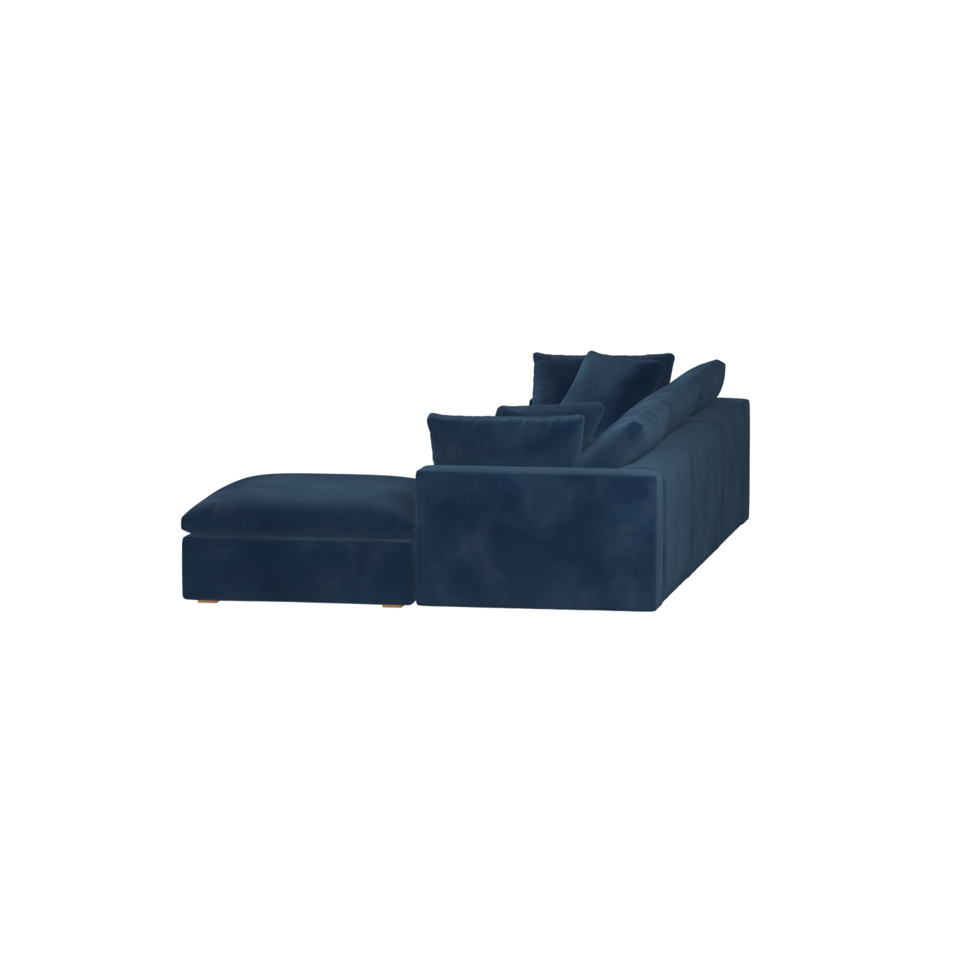 Canapé d'angle modulaire trois places Ari avec personnalisation complète du tissu