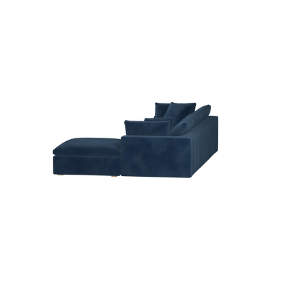 Canapé d'angle modulaire trois places Ari avec personnalisation complète du tissu