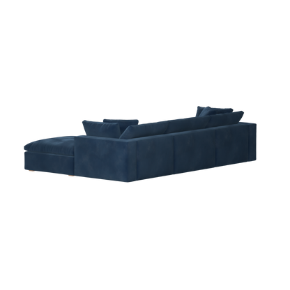 Canapé d'angle modulaire trois places Ari avec personnalisation complète du tissu