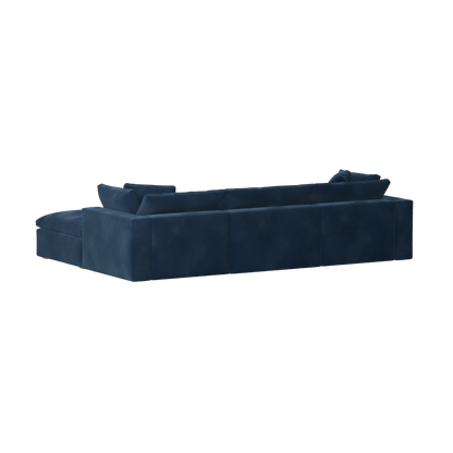 Canapé d'angle modulaire trois places Ari avec personnalisation complète du tissu