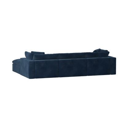 Canapé d'angle modulaire trois places Ari avec personnalisation complète du tissu