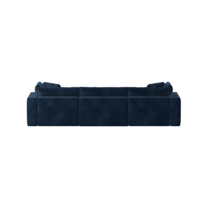 Canapé d'angle modulaire trois places Ari avec personnalisation complète du tissu