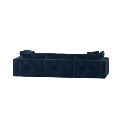 Canapé d'angle modulaire trois places Ari avec personnalisation complète du tissu