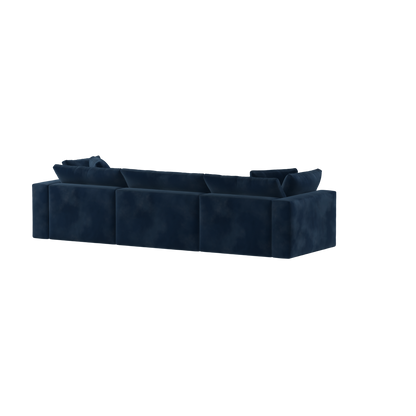 Canapé d'angle modulaire trois places Ari avec personnalisation complète du tissu