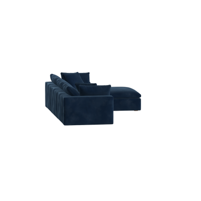 Canapé d'angle modulaire trois places Ari avec personnalisation complète du tissu