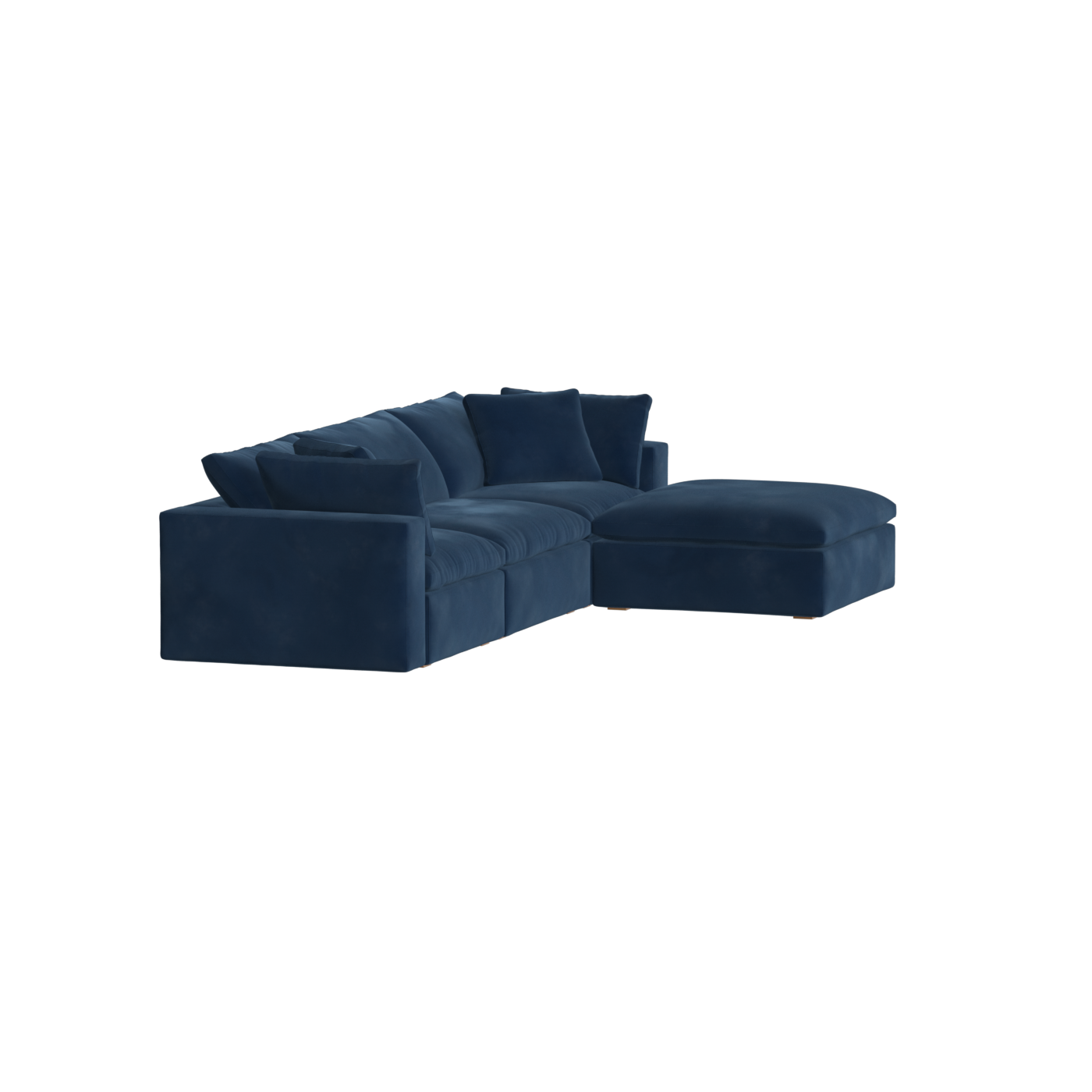 Canapé d'angle modulaire trois places Ari avec personnalisation complète du tissu
