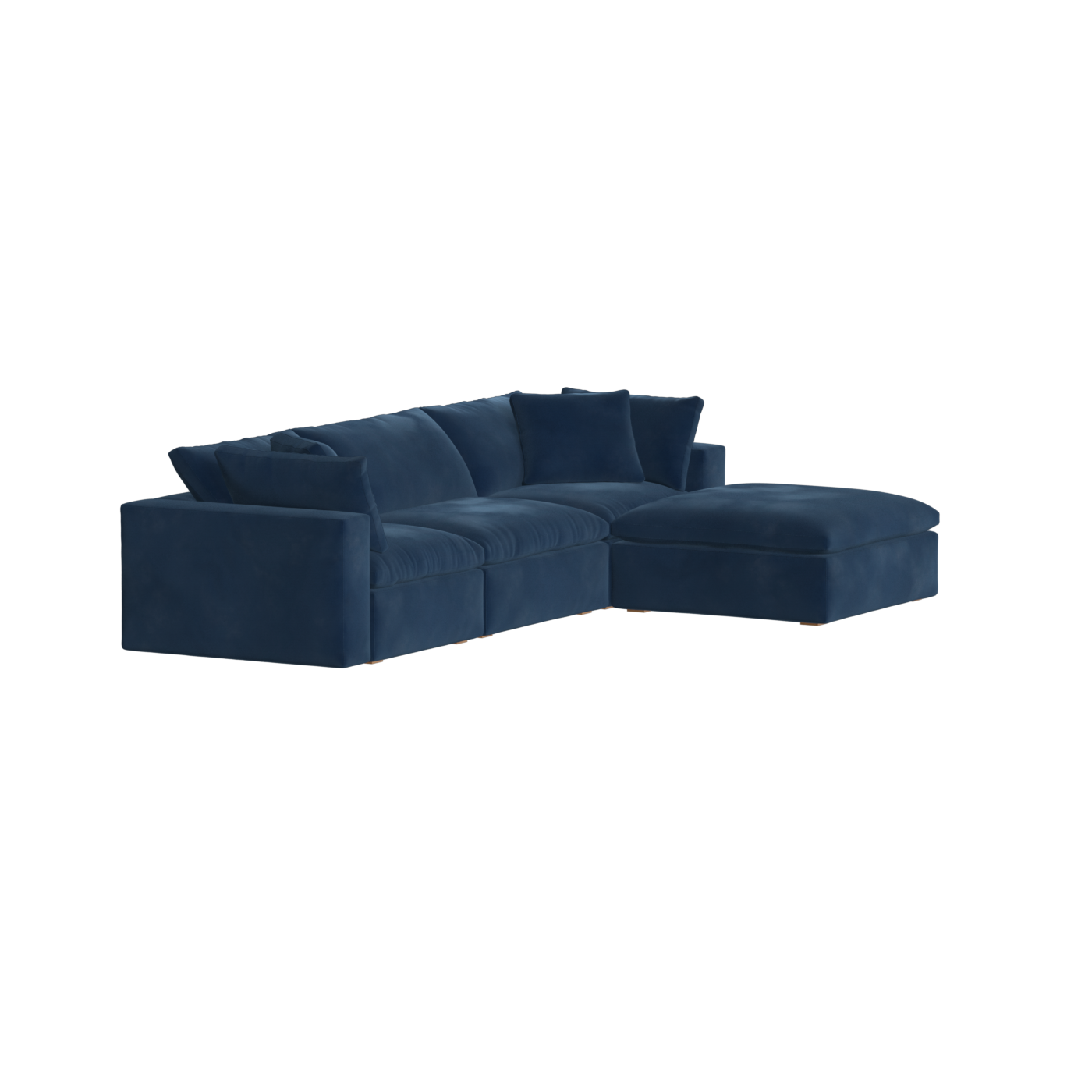 Canapé d'angle modulaire trois places Ari avec personnalisation complète du tissu