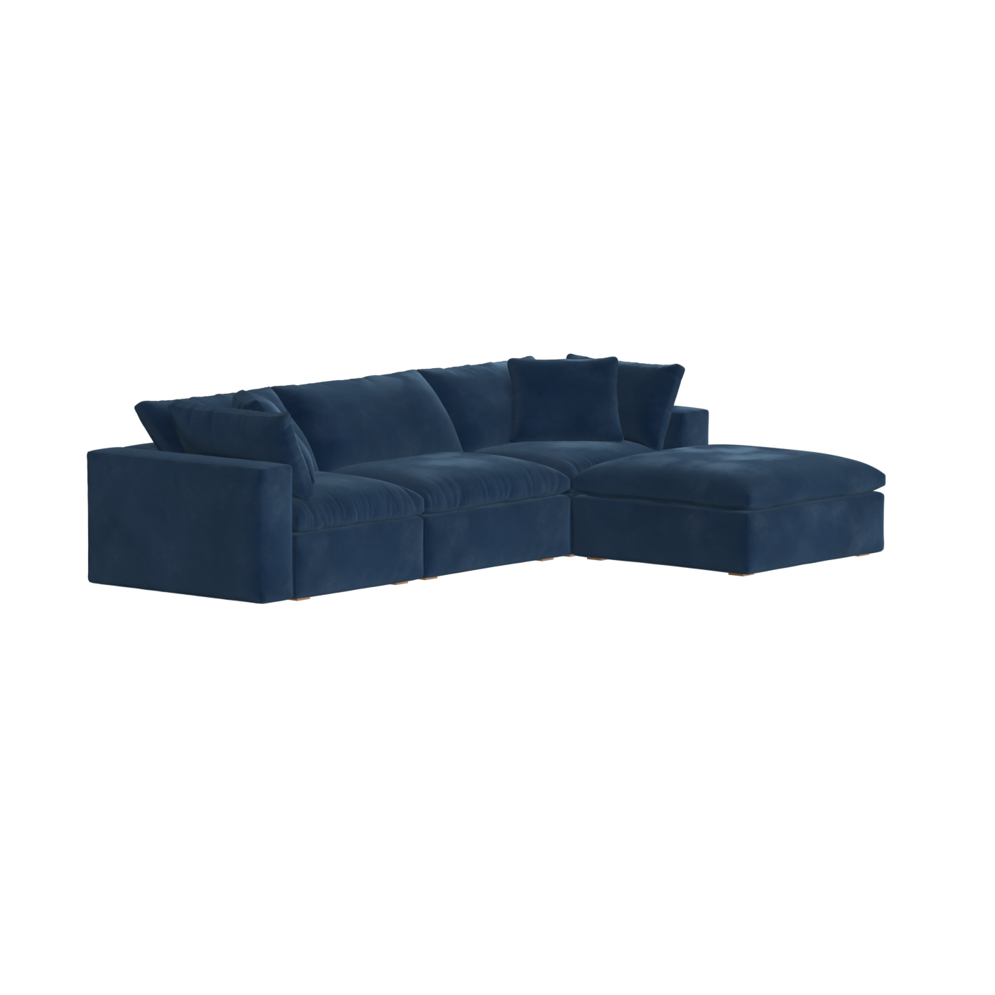 Canapé d'angle modulaire trois places Ari avec personnalisation complète du tissu