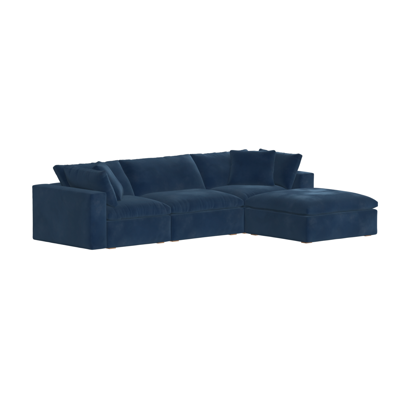 Canapé d'angle modulaire trois places Ari avec personnalisation complète du tissu