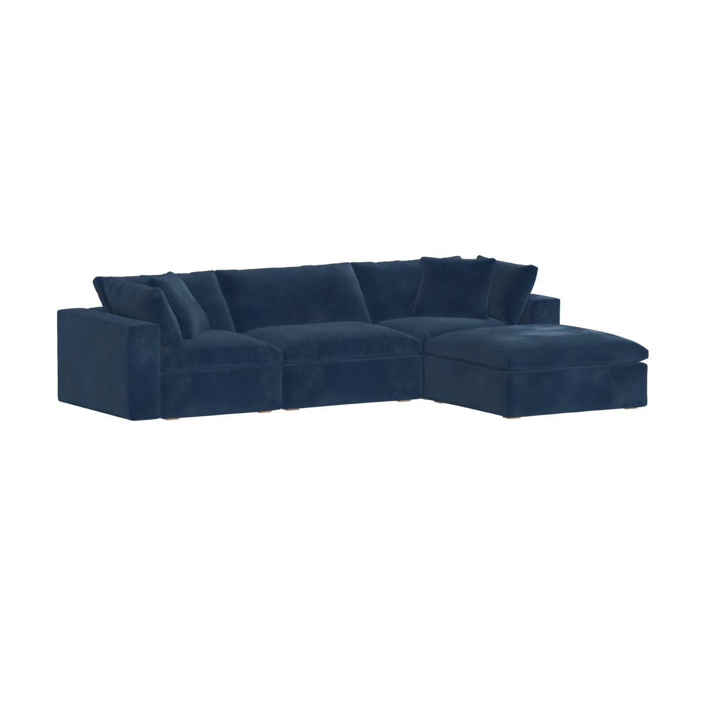 Canapé d'angle modulaire trois places Ari avec personnalisation complète du tissu