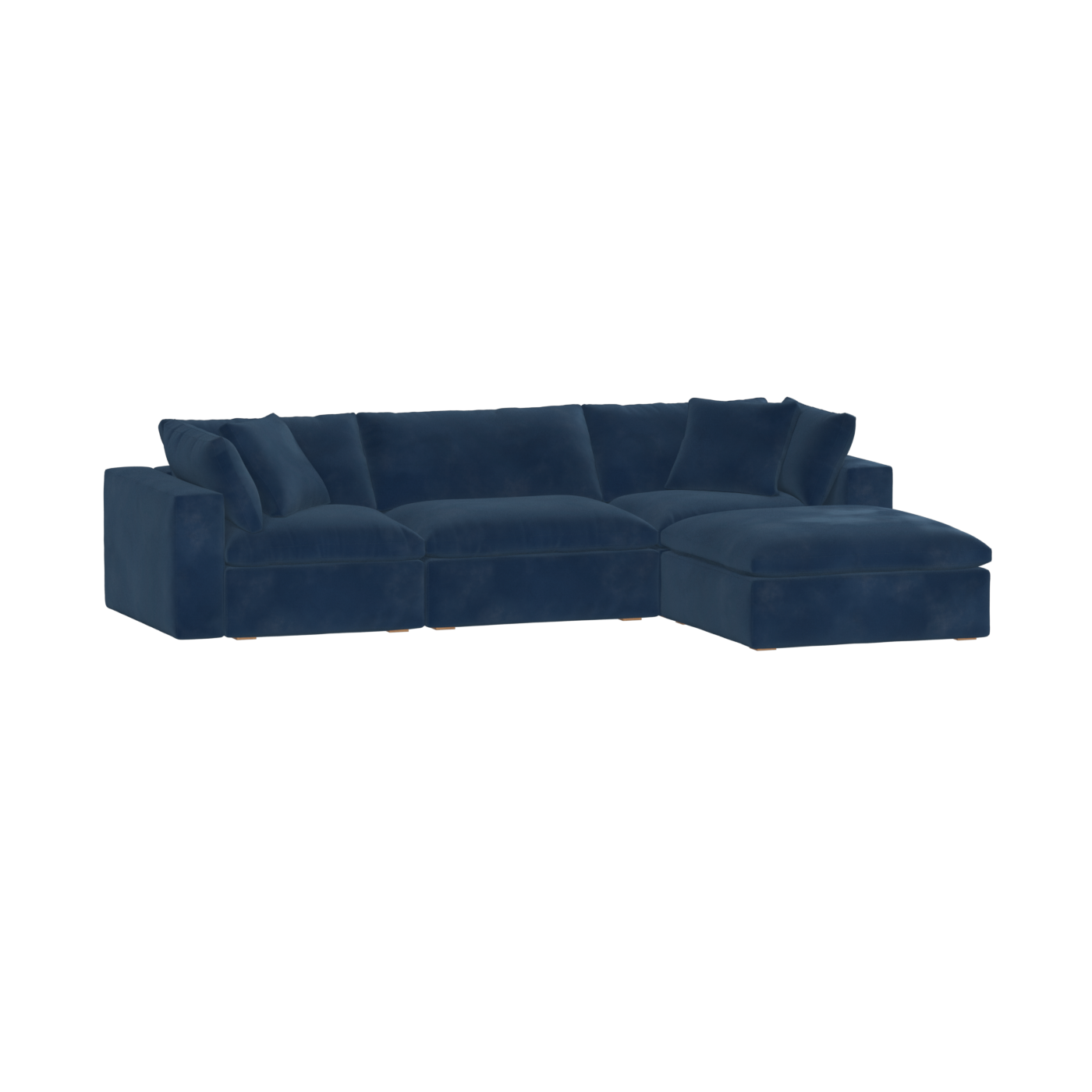 Canapé d'angle modulaire trois places Ari avec personnalisation complète du tissu